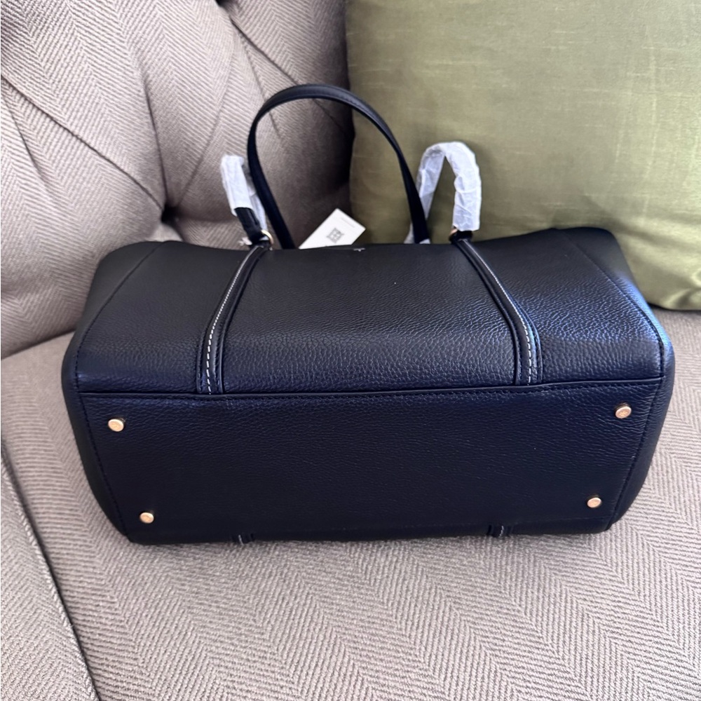 TORY BURCH BLACK TOTE LAPTOP TRAVEL SHOPPING OFFICE - Picture 6 of 6